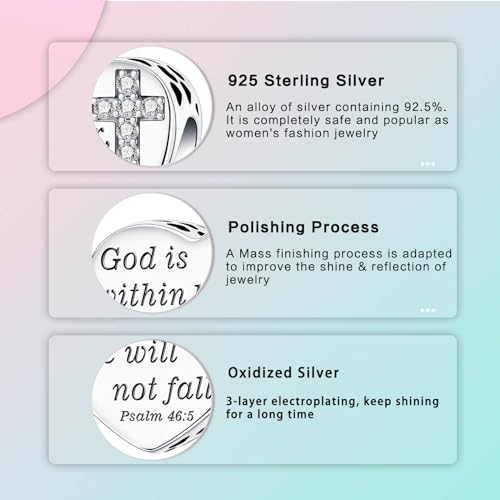 Image of LUXILLA Love You Best Friend Grandma Wife Heart Charm 925 Sterling Silver Charms Fit for Bracelets Necklace Jewelry Gift for Women