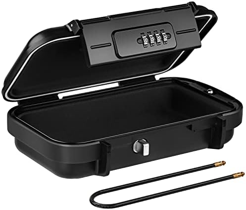JUYANO Portable Safe Box Small Travel Safe Combination Waterproof Security Case Mini Safe with Code Anti-Theft Lock Box with Cable,Combination Safe Box for Home,Cars,Travel,Office,Sports