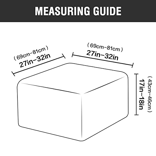 Topchances Velvet Ottoman Cover, Square Footstools Covers Stretch Foot Stool Ottoman Cover Slipcover,Furniture Protector With Elastic Bottom For Living Room Bedroom (Peacock Blue) #TOP2