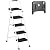 ZENY 4 Step Ladder, Folding Step Stool for Adults, Portable Steel Ladder with Tool Platform, Wide Anti-Slip Pedal, Safety Locking, Lightweight (White)