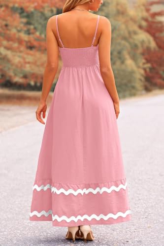Image of PRETTYGARDEN Women's 2026 Summer Flowy Maxi Dress Casual Sleeveless Spaghetti Strap Ruffle Beach Long Dresses