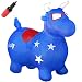WALIKI TOYS Bouncy Horse Benny the Jumping Bull (Inflatable Animal Hopper, Hopping Horse, riding horse for kids, blue, pump included)