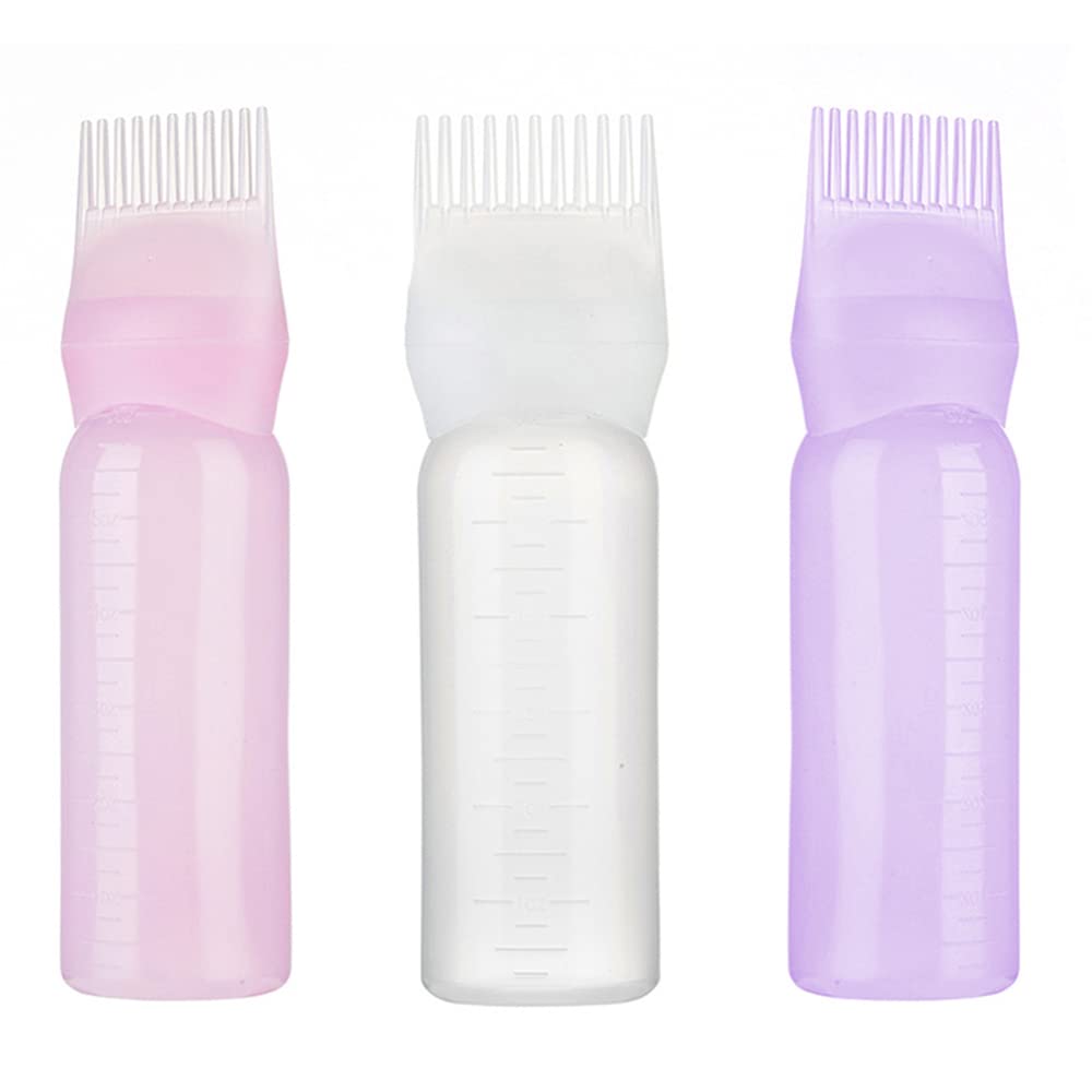 6 Stück Haarfärbe-Applikator-Flaschen Mit Wurzelkamm – 170 Ml, Mit Skala, Für Haarfarbe Zuhause