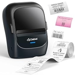 CLABEL 221B Etiquetadora Bluetooth, Mini Impresora Térmica para Negocios | Sin tinta, ancho 25-50mm, lote Excel, con USB/App, compatible con papel de terceros, para precios, códigos, dirección y ropa
