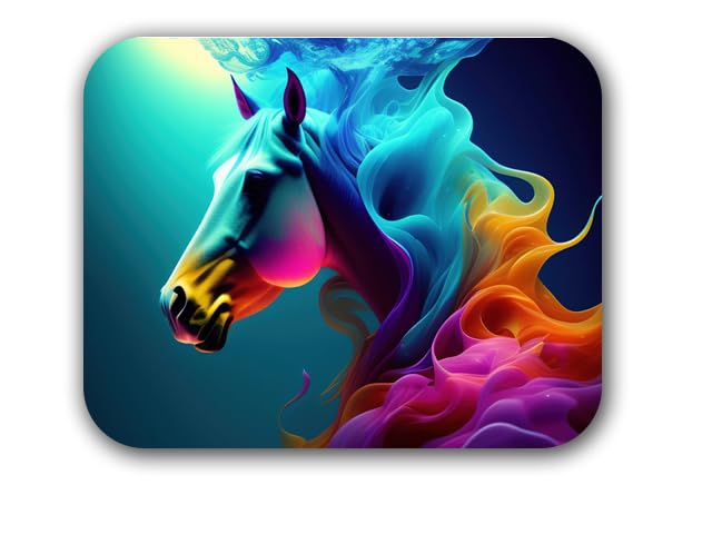 Image of Shivor Gaming Mouse Pad with Colourful Horse Printed Design | Smooth Cloth Precision Tracking Surface | Compatible with Laser and Optical Mice | Desk Mat for Gaming Office Study Use