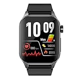 Knauermann PRO 3 (2024) Schwarz - Gesundheitsuhr Smartwatch mit Telefoniefunktion - EKG + HRV und SOS Funktion - AMOLED Display- BT Bluetooth - Schlafapnoe - Blutdruck - Edition 1, 14-24