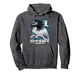 Death Note L Crouching with Logo Anime Pullover Hoodie