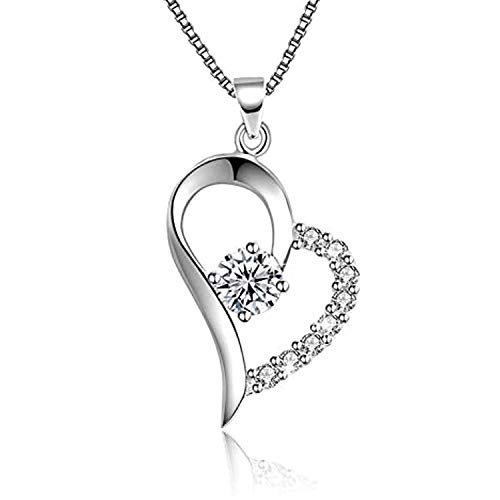 Siebwin Collier pour femme en argent sterling 925 avec pendentif en forme de cœur en cristal Cadeau Saint Valentin Anniversaire votre femme mère amie Cadeau original pour femme Cover