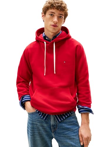 Tommy Hilfiger Men's Medium Weight Solid Fleece Hoodie Sweatshirt, Also Available in Big & Tall