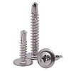 50 pcs #10 x 1-1/4" Stainless Wafer Head Self Drilling Screw, Modified Truss Head Self Driller, Phillips Drive Sheet Metal Tek Screws, 410 Stainless Steel, #2 Drilling Point, Dovetail