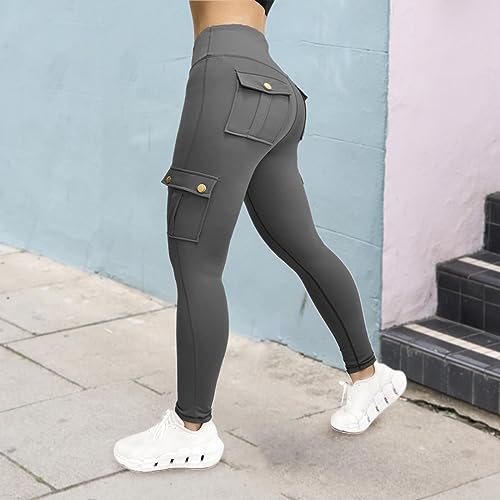 Cargo Pants Womens Butt Lifting Leggings with Flap Pockets Workout Cargo Leggings Casual Hiking Jogger Pants2
