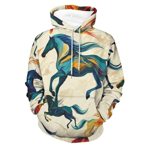 Hoodie Cheval au Galop : Sweat à Capuche Idéal pour vos Balades Nature