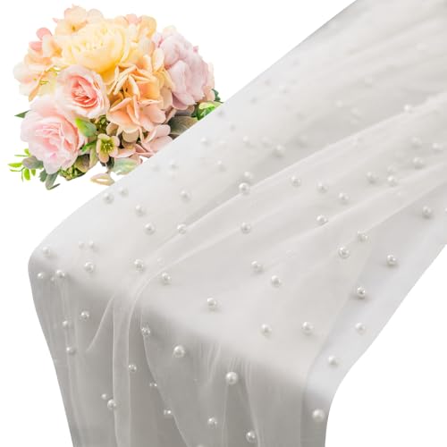 Chemin de table en tulle perlé pour sublimer votre buffet de fête - 7