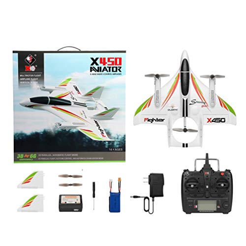 XK X450 3D Aerobatic RC Airplane 6 Channels Remote Control Vertical Landing Wing Fixed Airplane Helicopter Toys Drone