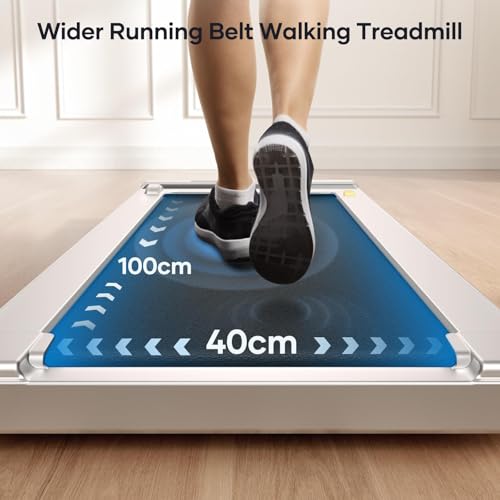 Walking Pad, Under Desk Treadmill for Home/Office with App & Remote Control, LED Touch Screen, Small Portable Walking Jogging Running Machine, 300lbs Capacity Compact Walking Treadmills, Assembly Free