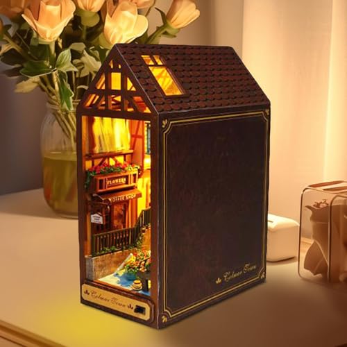 Puzzle 3D bois avec LED ornement de bibliothèque chic - 3