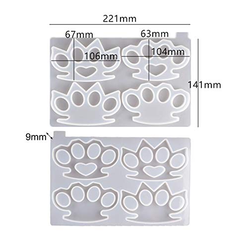 Topaty Brass Knuckles Self Defense Silicone Mold Reusable DIY Craft Epoxy Resin Mold for Handmade Products - Thumbnail 5