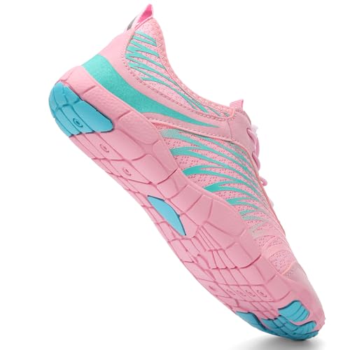 Image of UBFEN Water Shoes for Men Women Quick Dry Swim Aqua Socks | Lightweight Barefoot-style Fit, Rubber Sole, Hiking, Fishing, Kayaking, Beach, Pool, Boating, Diving And Water-to-land Wear
