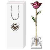 AliveRose Gold Dipped Rose,24k Gold Real Rose Gift for her, Long Stem Rose Made from Real Gold Rose...