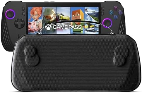 Hard Carrying Case for ASUS Rog Ally X 2024 Gaming Handheld, Premium Hard Shell with Soft Inner Linner, Compatible with 2024 Rog Alloy X Accessories Slim Travel Bag, Waterproof PU Leather (Black)