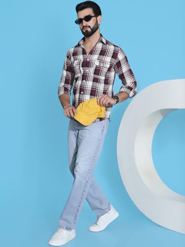 Image of Indian Needle Men's Checkered Regular Fit Shirts