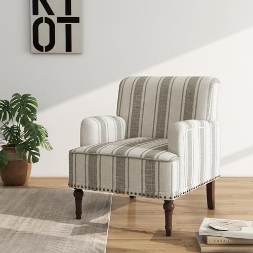 MidCentury Modern Accent Chair Brown Stripe Set of Review