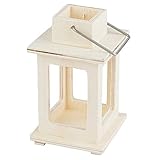 10 cm x 6 cm x 6 cm Holz-Laterne zum Basteln, aus Holz, 10cm x 6cm x 6cm
