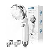 RUNCTY シャワーヘッド マイクロナノバブル 5段階モード 高洗浄力 手元止水 シャワー ヘッド 節水 高水圧 ナノバブル 保温 潤い 美肌 頭皮ケア ミストシャワー 極細水流 毛穴汚れ除去 お風呂 温浴 バスグッズ アダプター付き 国際基準G1/2（SW）