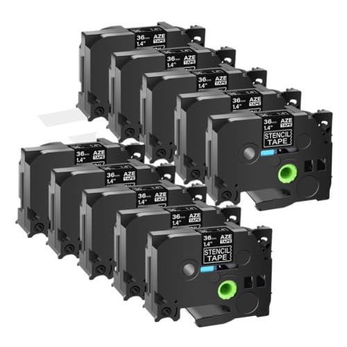 10PK ��S���� 18/24/36mm �G�b�`���O �X�e���V�� ���x�� �e�[�v �v�����^�[�p�i STE141 STE-151 161 PT530 PT550 E200 �ƌ݊�������(36mm)