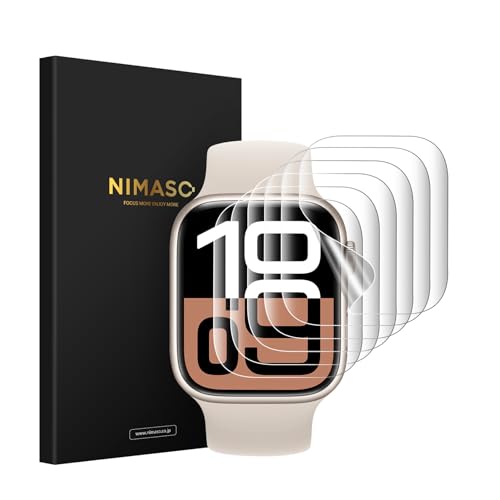 【6枚組】NIMASO フィルム Apple Watch series 11(2025)/ 10(2024)42mm 対応 アップルウォッチ 保護フィルム 高感度タッチ 指紋防止 気泡レス DSW24I1531