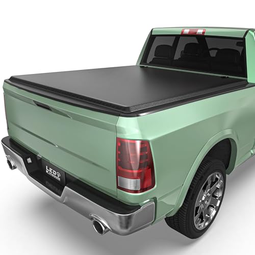 LEDKINGDOMUS Soft Roll-Up Tonneau Cover Fits for Dodge Ram 1500