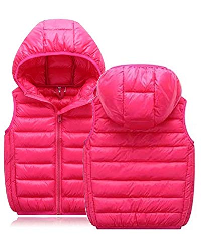 Image of LANBAOSI Boys Girls Winter Hooded Puffer Vest Kids Lightweight Sleeveless Jacket