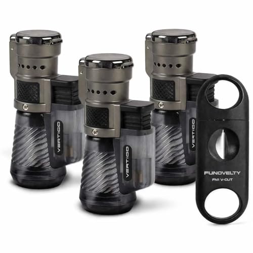 Encendedor tríple antorcha Vertigo Cyclone 3-pack más cortador miniatura 3