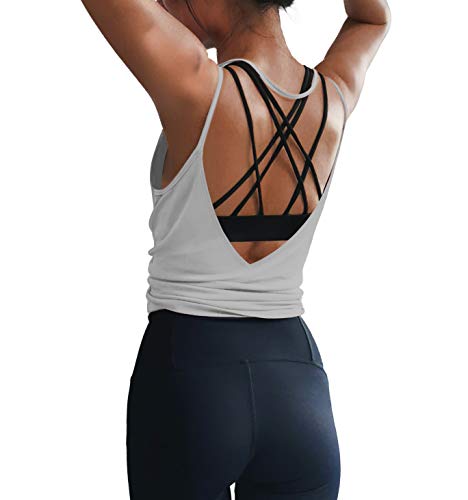 Image of LEXISLOVE Womens Workout Shirts Sexy Open Back Activewear Workout Clothes Sports Yoga Tank Tops