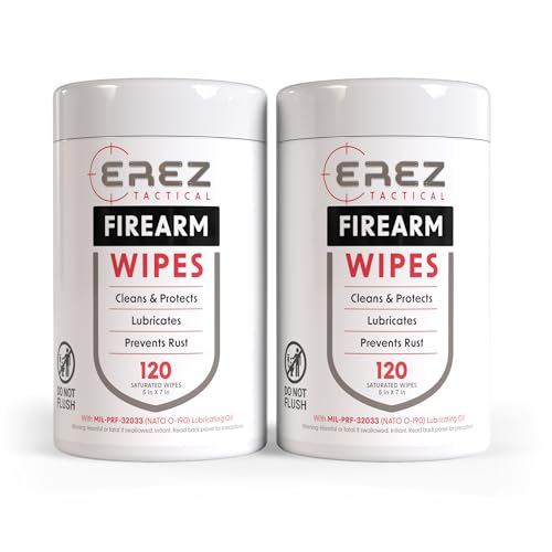 Erez Tactical Gun Cleaning Supplies: 120 Gun Wipes, 5