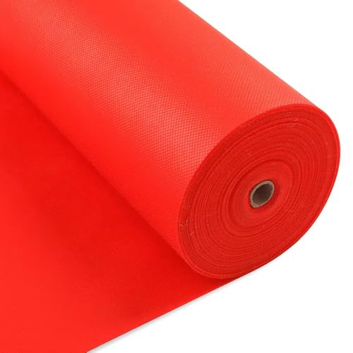 Longing Home Rouleau de Nappe jetable en intissé Imitation Tissu au mètre, idéal pour Un Anniversaire, Une fête, décoration (Rouge, 1 × 25 m)