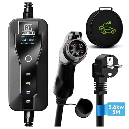 NC Typ 1 ev Jageur 3,6 kW, elektrisk billaddare, omkopplingsbar, 10/16 A, laddkabel, standard US Schuko 2-polig SAE J1772 EVSE