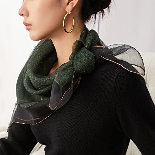 WINCESS YU Square Scarf for Women Satin Scarf Fahion Bandana Plaid Neckerchief Grid Neck Scarf for Lady for all Season2