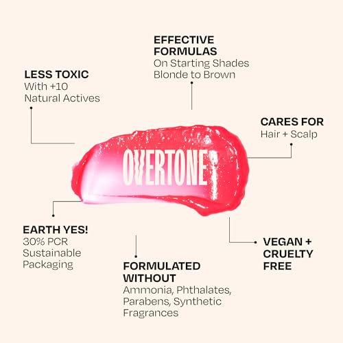 Image of Overtone Daily Color Depositing Conditioner for Hair, Golden Rose:Temporary Pigment with Shea, Coconut & Avocado Oils, Hydrating, Vegan & Cruelty-Free, All Hair Types, 4.5oz.