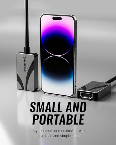 Image of SABRENT 8K USB Type-C to HDMI Adapter - 8K@30Hz & 4K@120Hz, HDR10 /Dolby Vision, VRR & FreeSync, Compatible with Laptops, Tablets, Smartphones, Portable Gaming Systems, Aluminum Design (DA-CH8K)