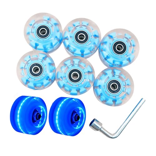 WEISUYUUS Wear Resistant Wheels for Double Row Skate Skateboard Roller Skate Wheels Quads Skate Wheels Replacement with Bearings