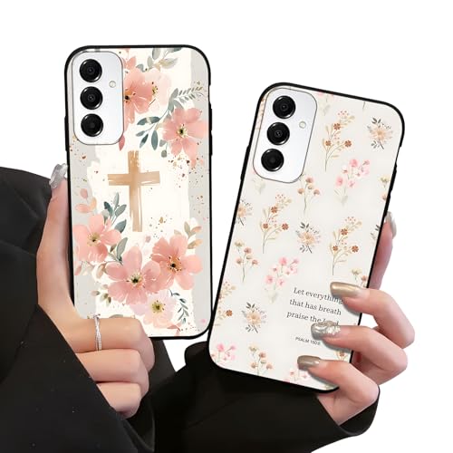 Zrutru 2 Pack Floral Christian Cross Jesus Bible Verse Phone Cases for Samsung Galaxy Note20 5G Case Soft Shockproof Protective for Women Man Phone Cover Funda for Samsung Note20 6.7 Inch