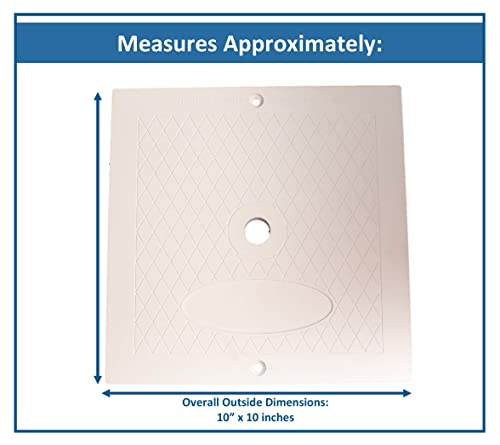 Jsp Manufacturing 10 Inch Square Skimmer Deck Cover 10"X10" Lid Replacement For Hayward Spx1082E Sp1082 (1, White) #TOP2