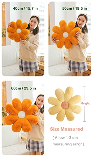 Furry Flower Pillow, Flower Shaped Throw Pillow Cute Floor Pillow Green Floor Cushion For Living Room Chair Office Seat Cushion- Cute Room Decor For Girls Teens Adults-Purple,Small-15.7 Inch #TOP5