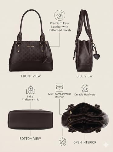 Image of Fostelo Women's Catlin Satchel Tote Handbag for Women | Ladies Purse | Stylish Shoulder Bag | Gift For Women