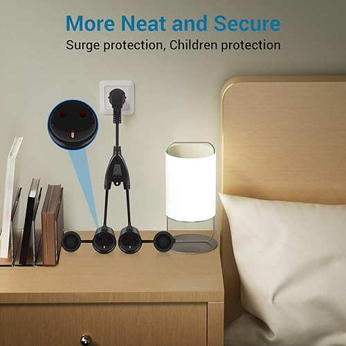 Cavo di prolunga AC Schuko Y, cavo corto con 2