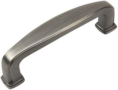 Cosmas 10 Pack 4389AS Antique Silver Modern Cabinet Hardware Handle Pull - 3" Inch (76mm) Hole Centers