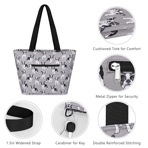 Duryarhall Versatile Waterproof Tote Bag for Women, Perfect for Office Commute & Weekend Travel, Features Padded 15" Laptop Sleeve, Anti-Theft Pocket & Bottle Holder, Dog Gray - image 7