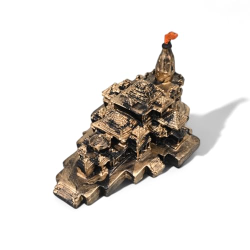 Image of Ram Mandir Ayodhya Model Authentic Design Gold Color for Home Temple Spiritual Decor Ram Mandir Replica Showpiece for Puja Room Office and Gifting