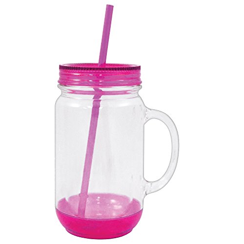 Rockin Gear Mason Jar With Lid Plastic Tumbler Drinking Cup Mug Set Of 4 With Straw, 18 Oz Bpa-Free Food Grade Mugs- Best Gift Idea Water Tumblers (Set Of 4 Assorted Colors) #TOP2